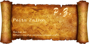 Peits Zajzon névjegykártya